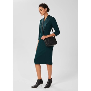 HOBBS ALISA KNEE LENGHT DRESS, ŽENSKA HALJINA, TAMNO ZELENA
