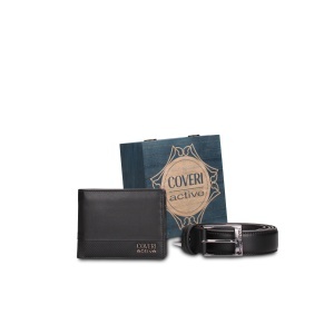 COVERI COLLECTION MUŠKI SET KOŽNI NOVČANIK I KAIŠ C-1030, CRNI - Img 2