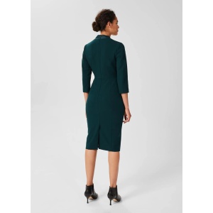 HOBBS ALISA KNEE LENGHT DRESS, ŽENSKA HALJINA, TAMNO ZELENA - Img 2