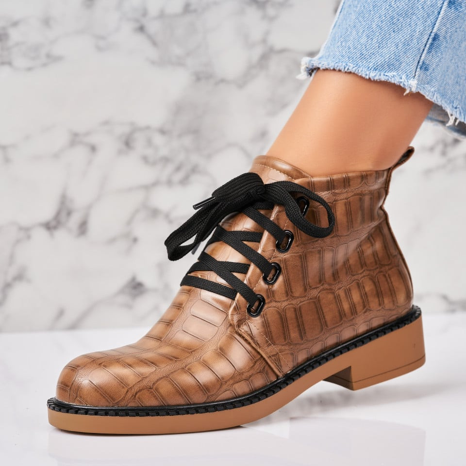 Kožešinové boty Eko kůže Kaki/japonský persimon Shanley A2275