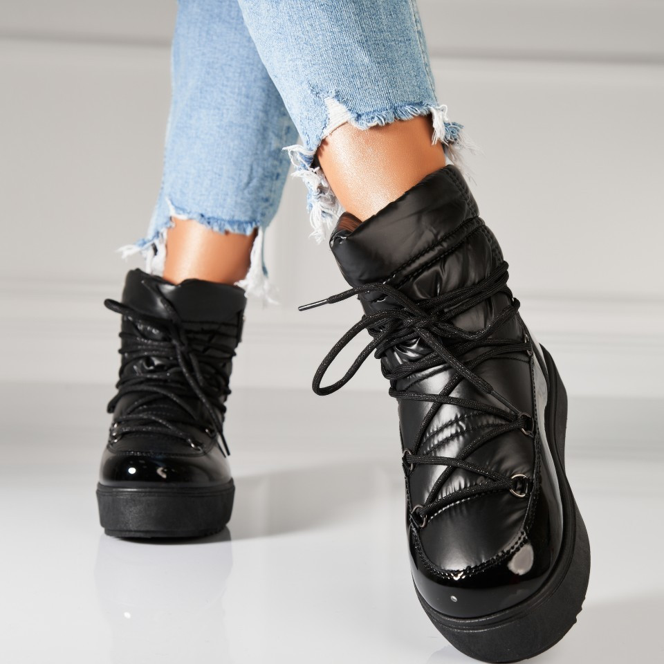 Kožešinové boty Voděodolná textilie Černá Nitana A7544