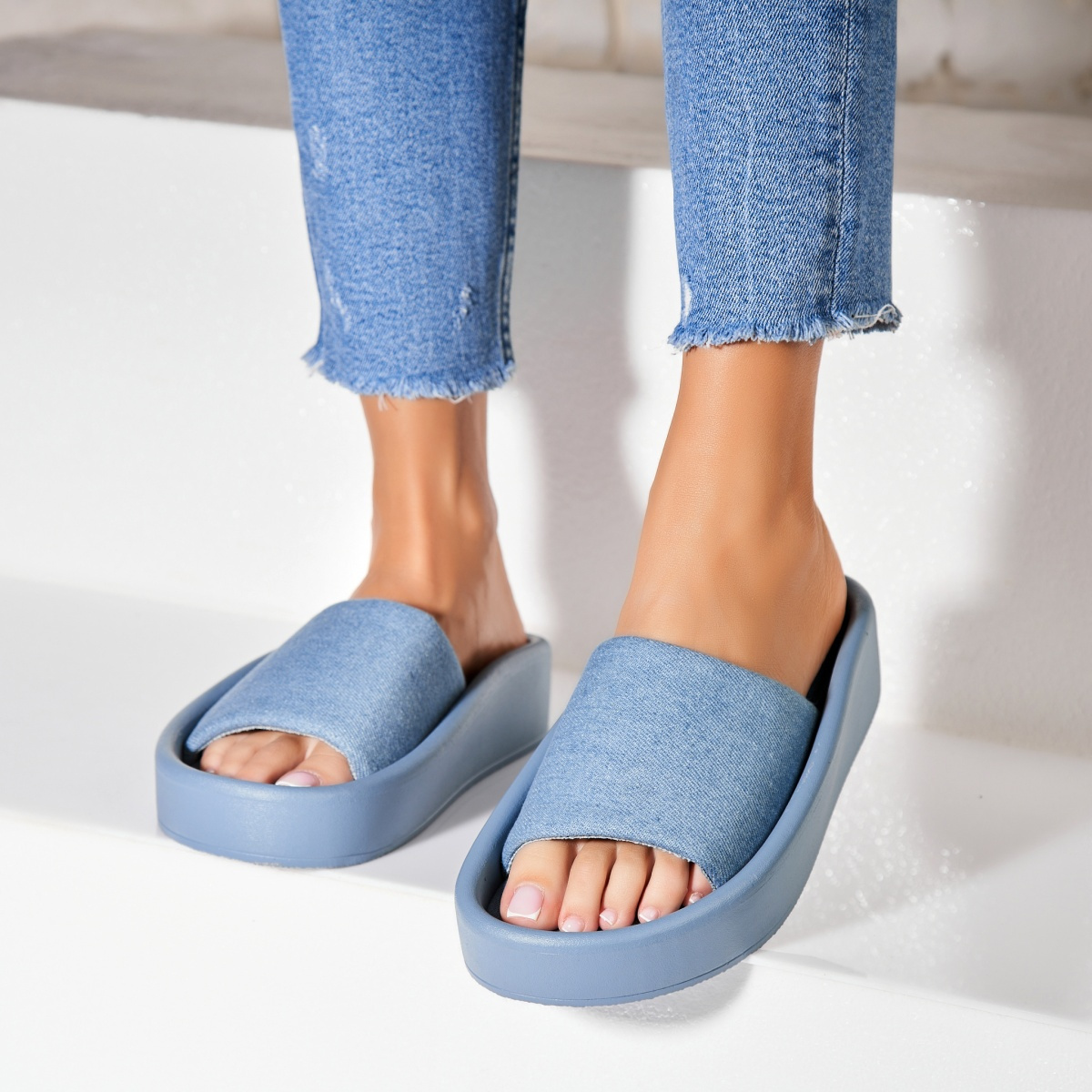 Pantofle Textil Modrá Keyana