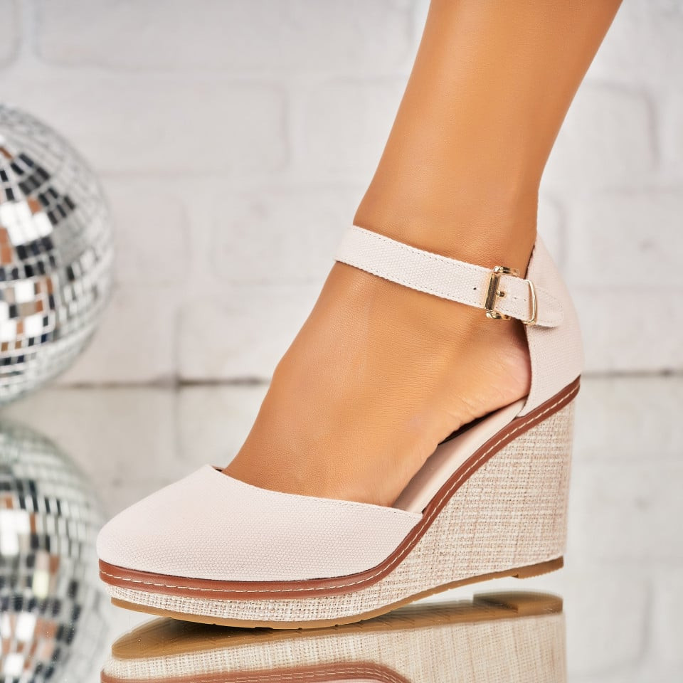 Boty na platformě Textil Béžová Fleur A3994