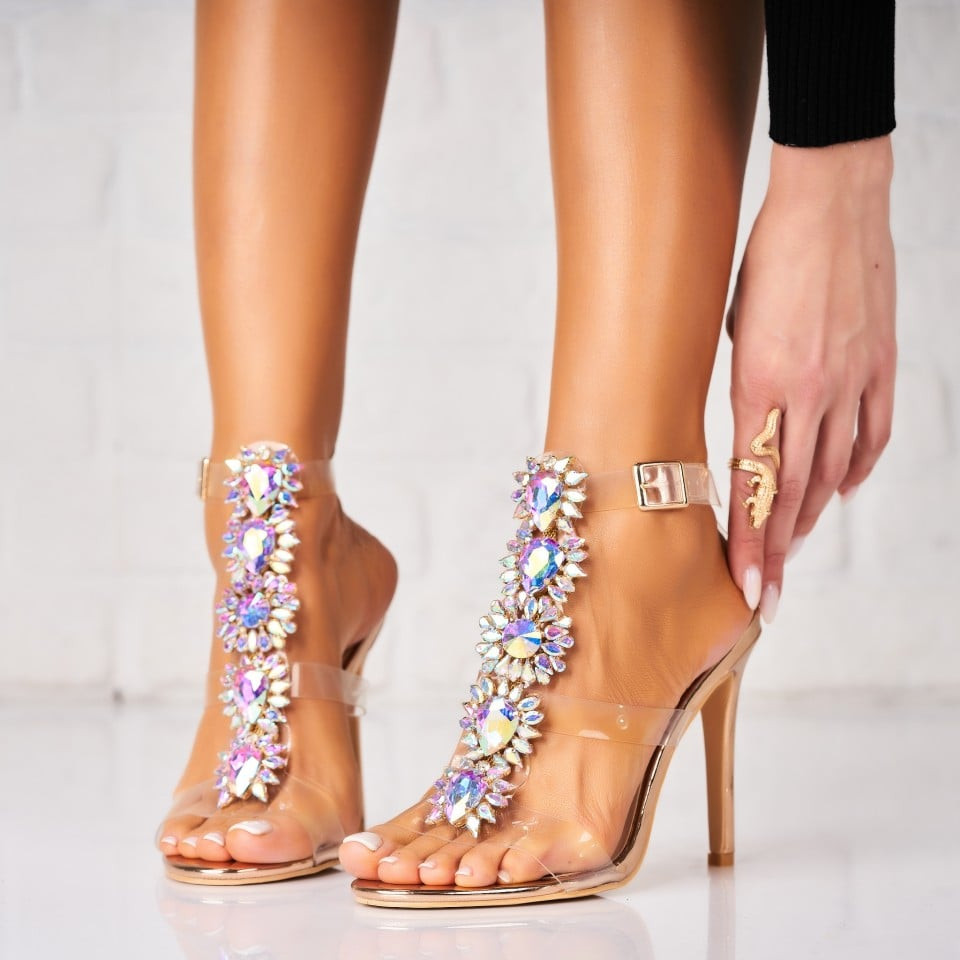 Sandály s podpatkem Silikon Růžově zlatá Gurma A5018