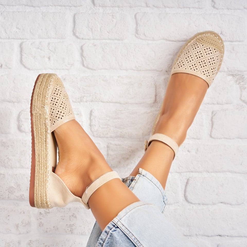 Dámské espadrilky Eko semiš Béžová Eastyn A1184