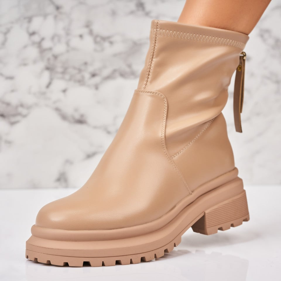 Kožešinové boty Eko kůže Kaki/japonský persimon Mackayla A3156