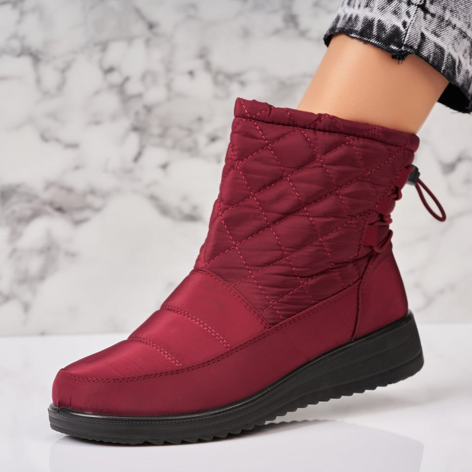 Kožešinové boty Voděodolná textilie Červená Haizely A3025