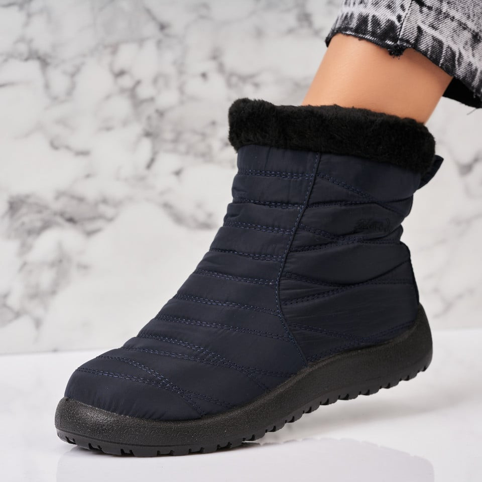 Kožešinové boty Voděodolná textilie Modrá Danyella A3016