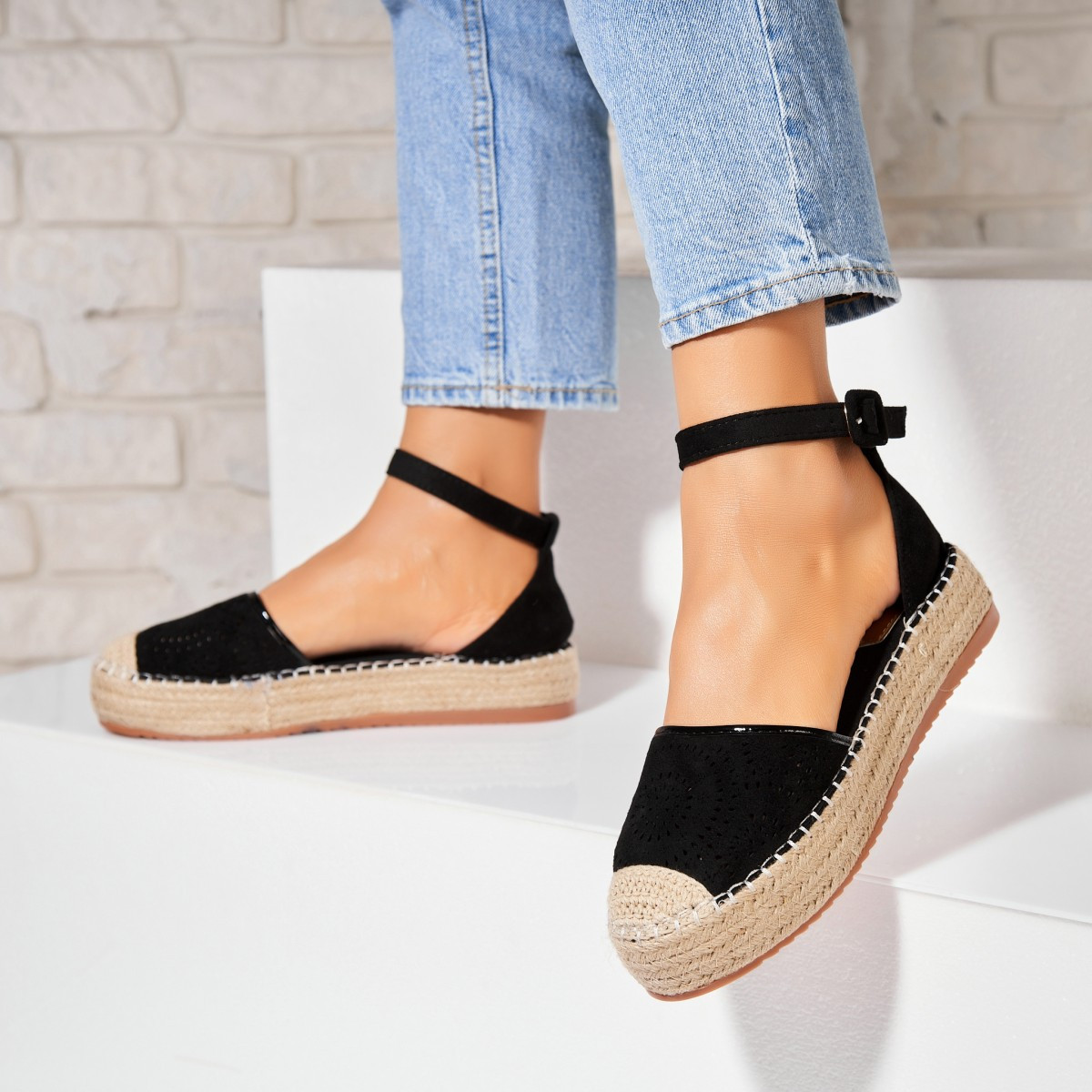 Dámské espadrilky Eko semiš Černá Aspen