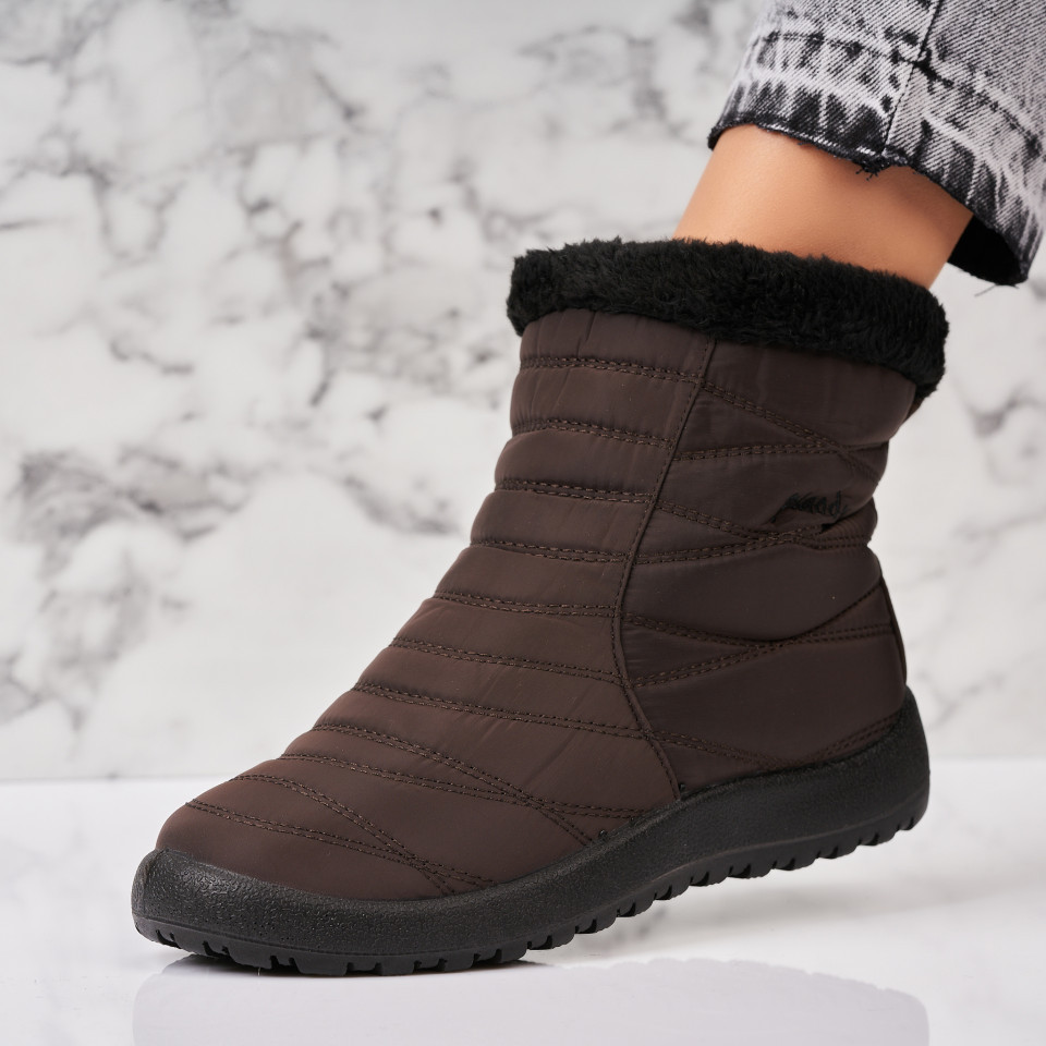 Kožešinové boty Voděodolná textilie Hnědá Danyella