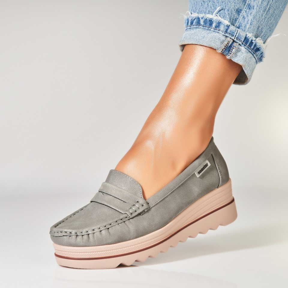 Casual obuv Eko kůže Šedá Aiofe A7273