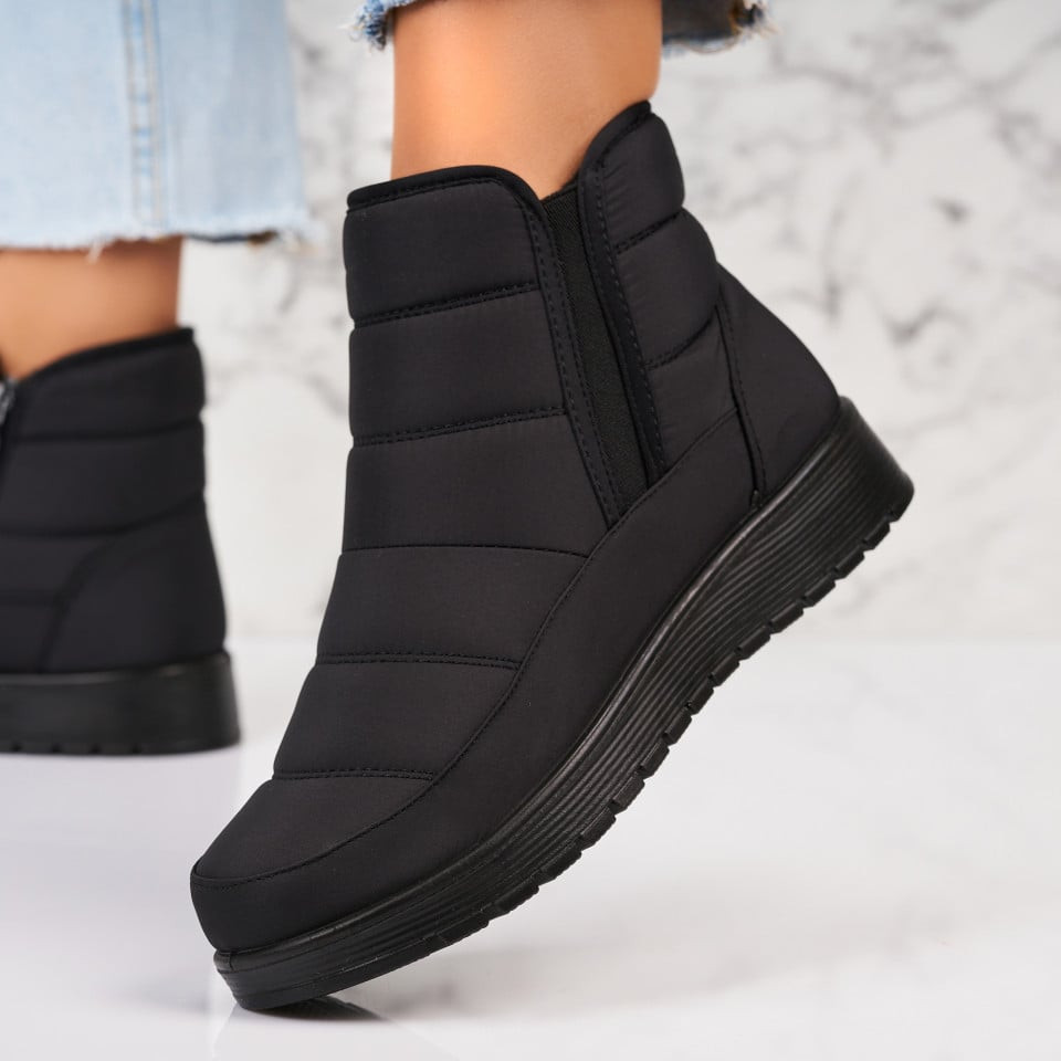 Kožešinové boty Voděodolná textilie Černá Galaxy A2680