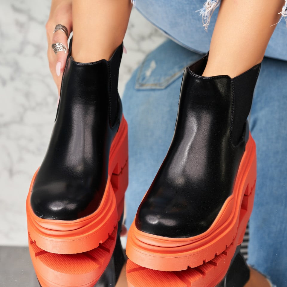 Podzimní boty Eko kůže Oranžová Lois A2049
