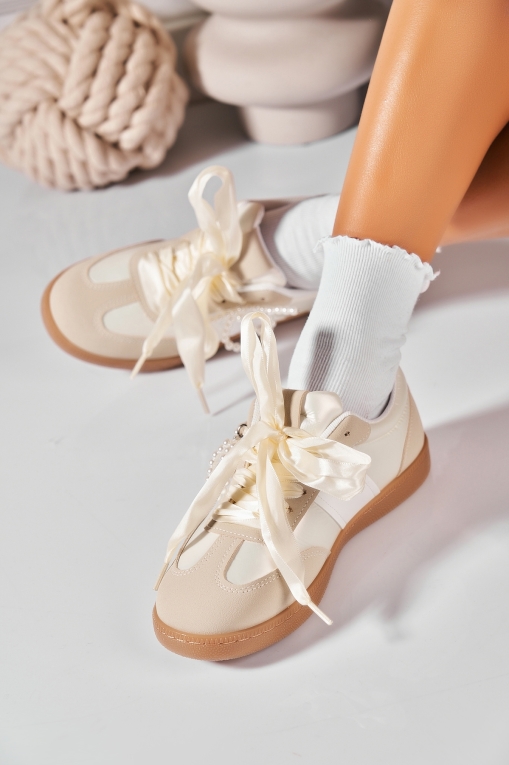 Sportovní boty dámské Eko kůže Béžová Letti - Img 2