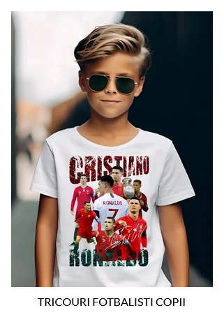 Tricouri Personalizate pentru Copii cu Fotbaliști - Ronaldo, Messi, Mbappe, Neymar, Vinicius Junior