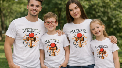 Tricou Kendama Copii, Dama si Barbat Alege inspirat
