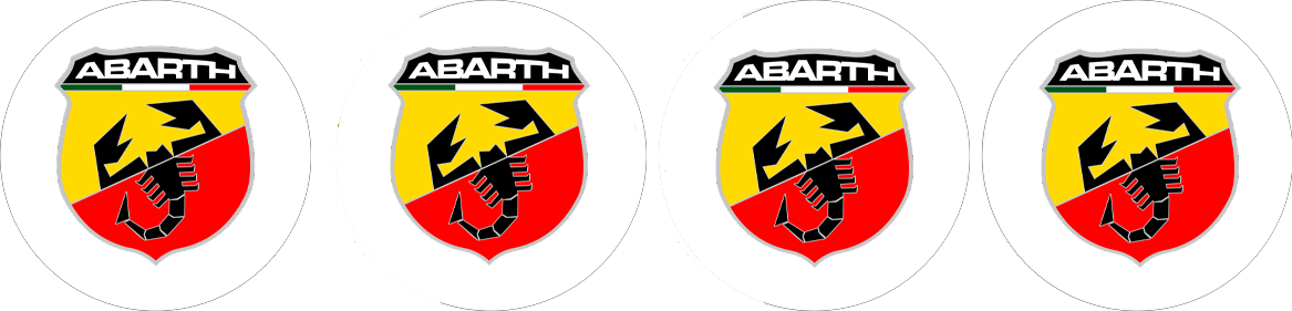 Set covorase presuri ABARTH 500C / 595C / 695C din 2009-2016, auto, din cauciuc thermoplastic, 4 Stickere auto cu ABARTH