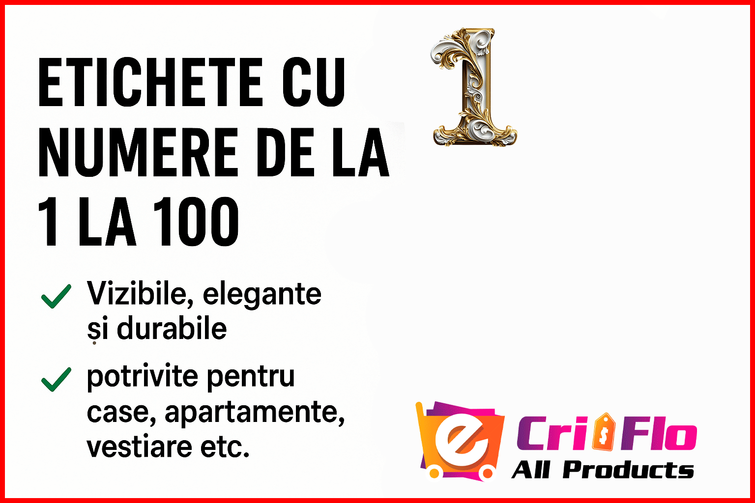 Eticheta stil numar indicator 71, Pentru casa, poarta apartament, Autoadeziv, Cri-Flo, Culoare Auriu, Latime 100mm