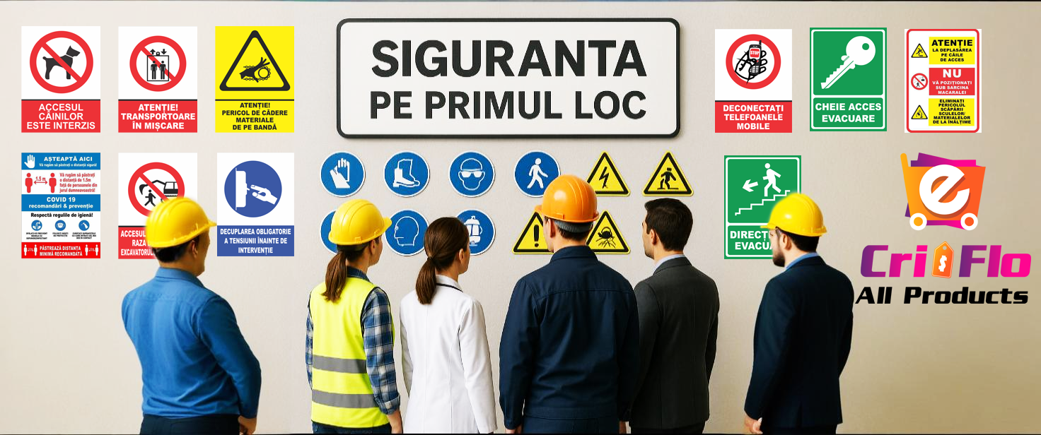 Indicatoare stikere autoadezive Siguranta in Munca, Protectia in Munca