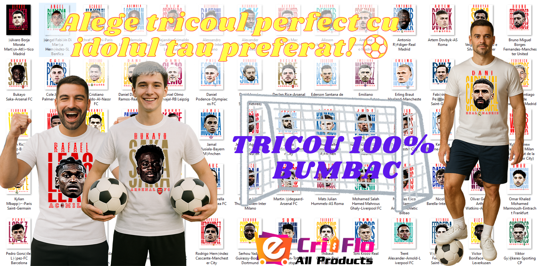 TRICOURI DAMA BARBAT ALB NEGRU CU JUCATORI DE FOTBAL FIFA