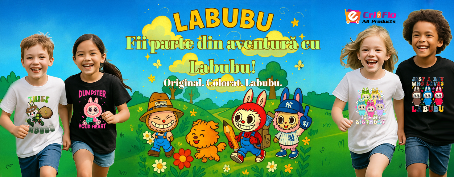 tricouri personalizate cu labubu tricouri copii baieti si fete alb si negru