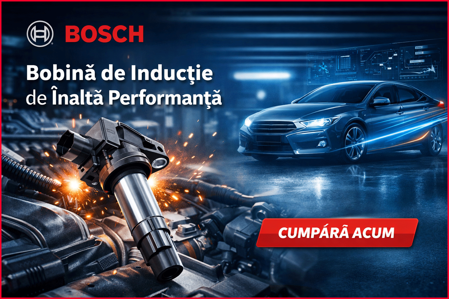 Bobina de inductie DACIA LOGAN Pickup (US_) 1.6 MPI 85 84 Cp din 2010, Bosch, 4x Stickereu auto cu DACIA