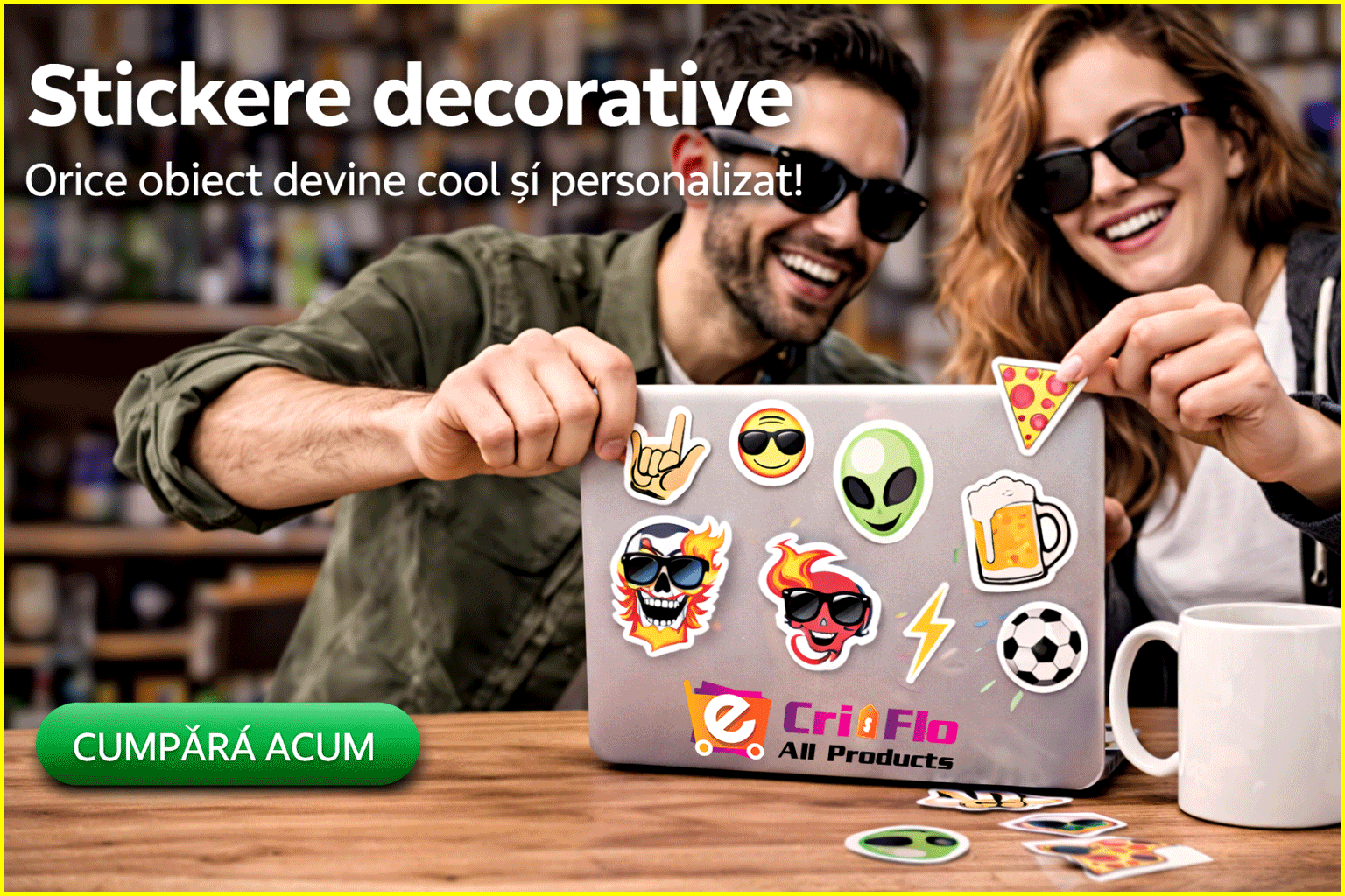 Sticker Activ La Munca Program, Autoadeziv, Cool Funny Texte, Cri-Flo,20 cm