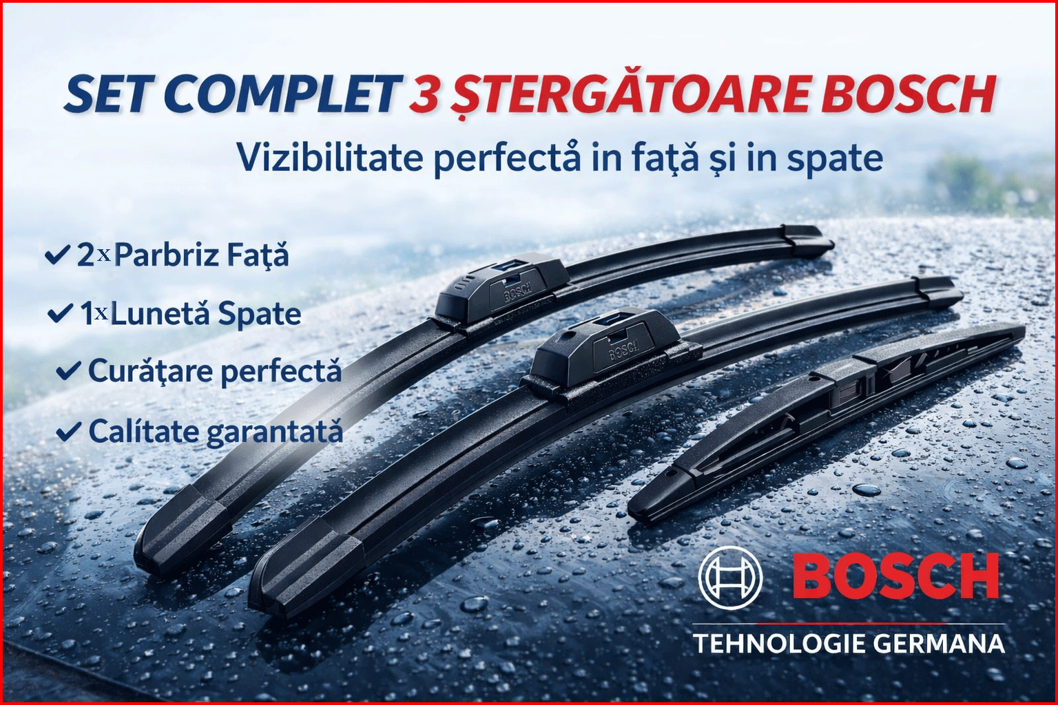 Set 3 stergatoare CITROEN C5 I (DC_) din 2001-2004, Bosch Aerotwin Retrofit, din cauciuc siliconat rezistent