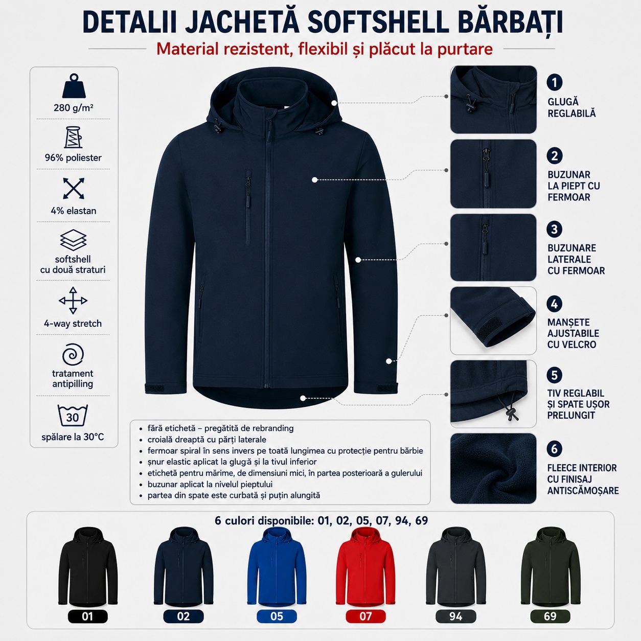 Avantaje geaca softshell barbati cu gluga Trail 548
