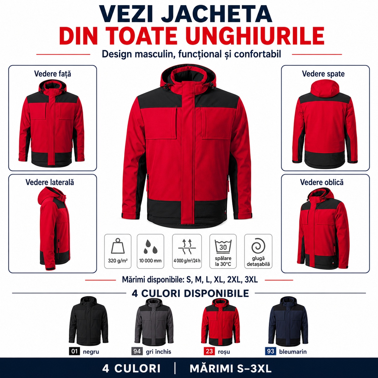 Vertex W55 jachetă softshell iarnă utilizare oraș outdoor serviciu