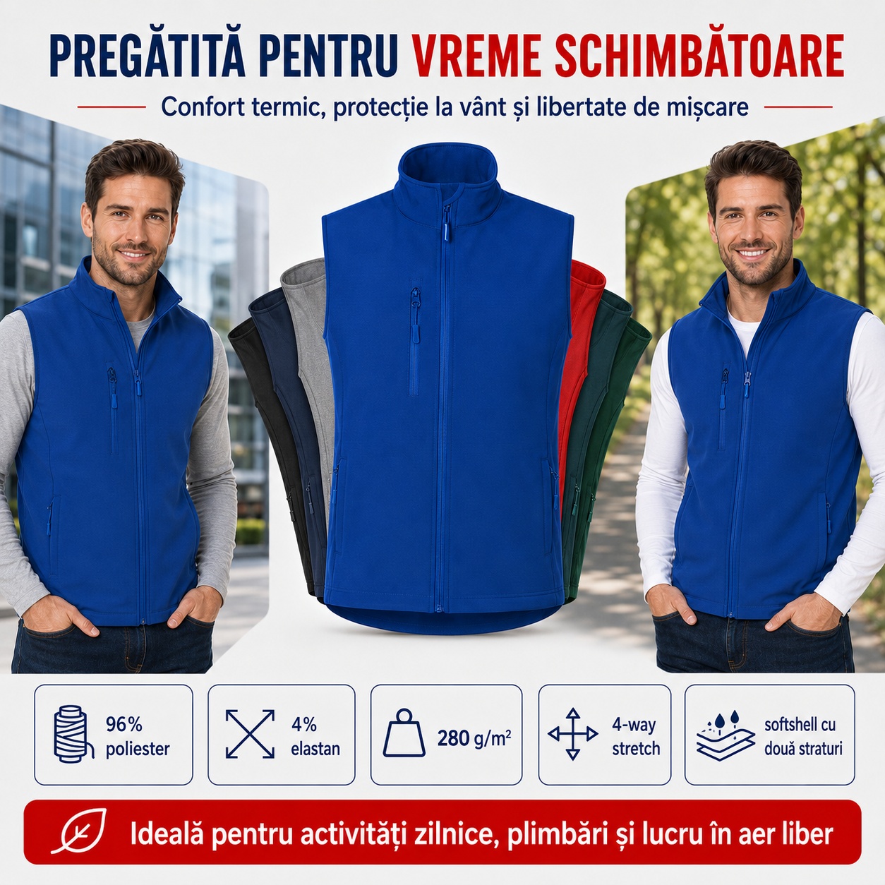 Vesta softshell barbati Trail 568 birou oras drumetie timp liber