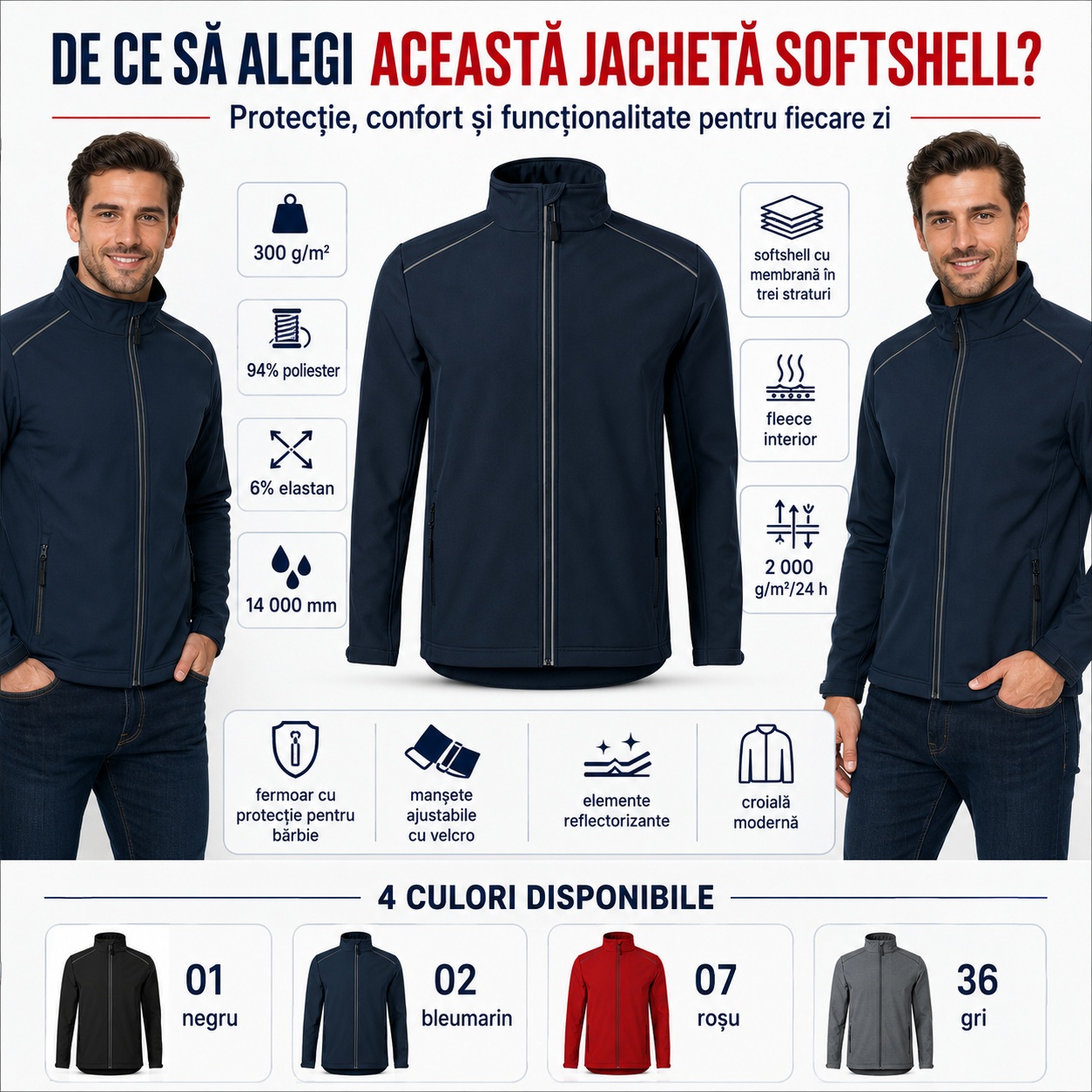 Softshell trei straturi impermeabilitate 14000 mm Valley 536