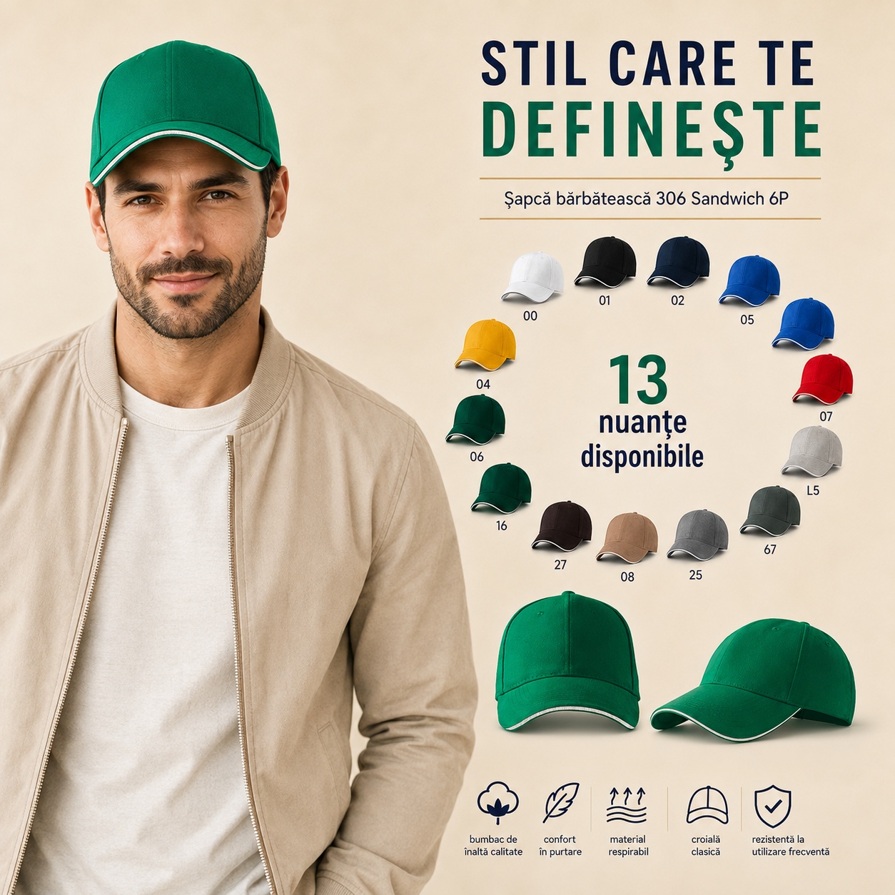 Șapcă bărbați sport - imagine produs 1