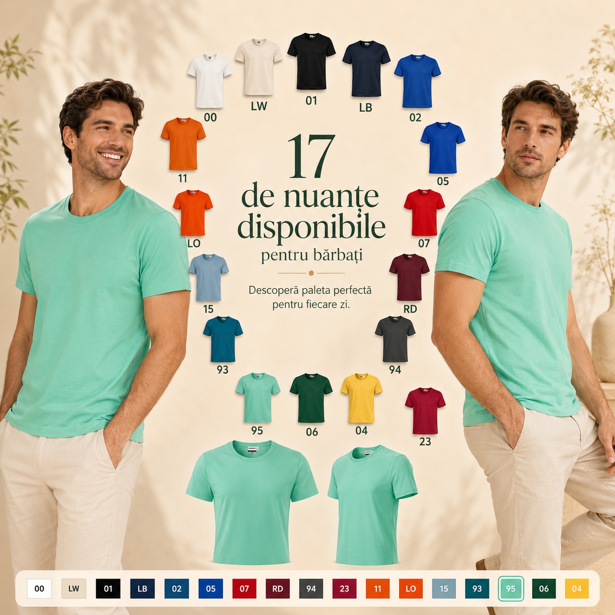 Tricou bărbați Rimeck Resist R01, 17 de nuanțe disponibile pentru bărbați