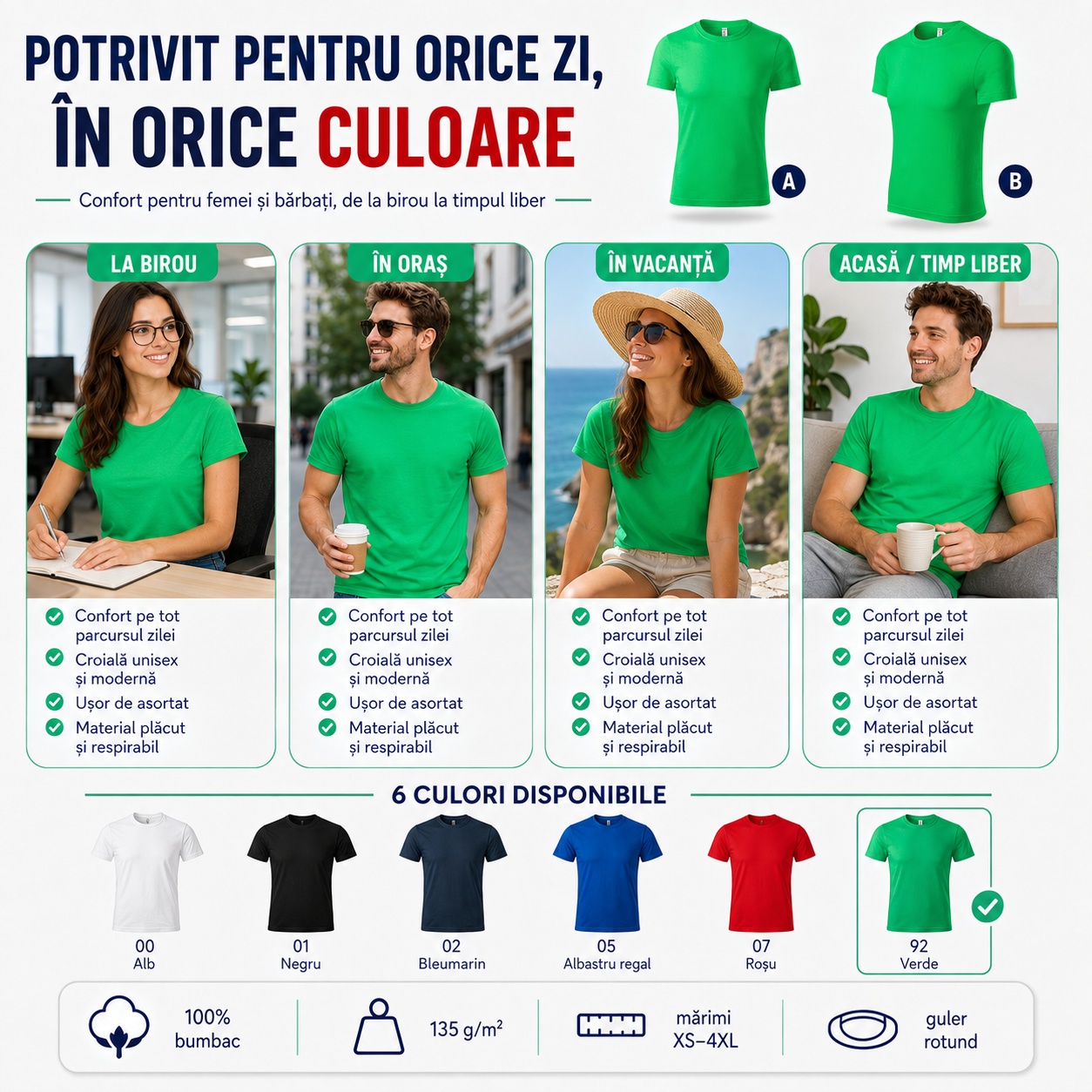 Tricou unisex potrivit pentru orice zi Tricou unisex Parade purtat la birou în oraș în vacanță și acasă