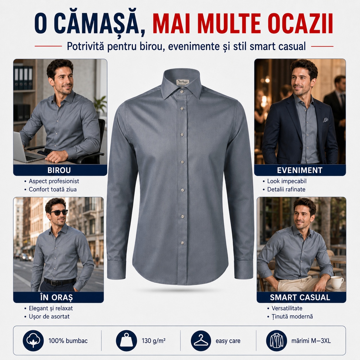 Idei de ținute cu cămașa Malfini Journey Cămașă bărbați Malfini Journey purtată la birou, eveniment, în oraș și smart casual