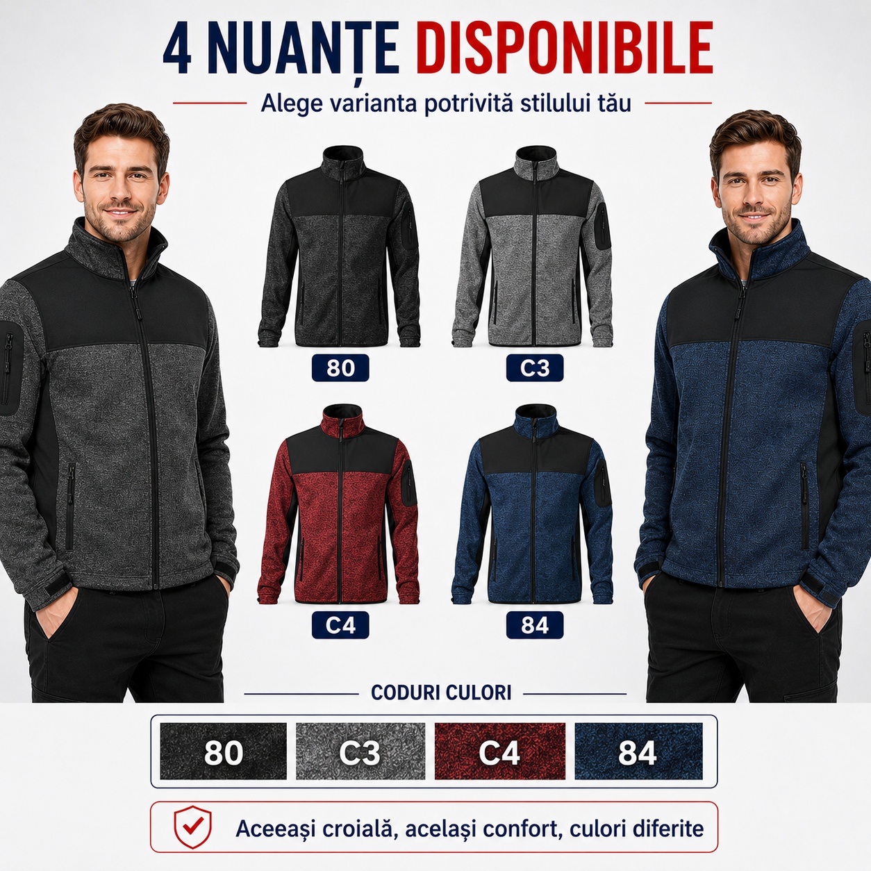 Geacă bărbați tip jachetă softshell cu fleece Casual 550