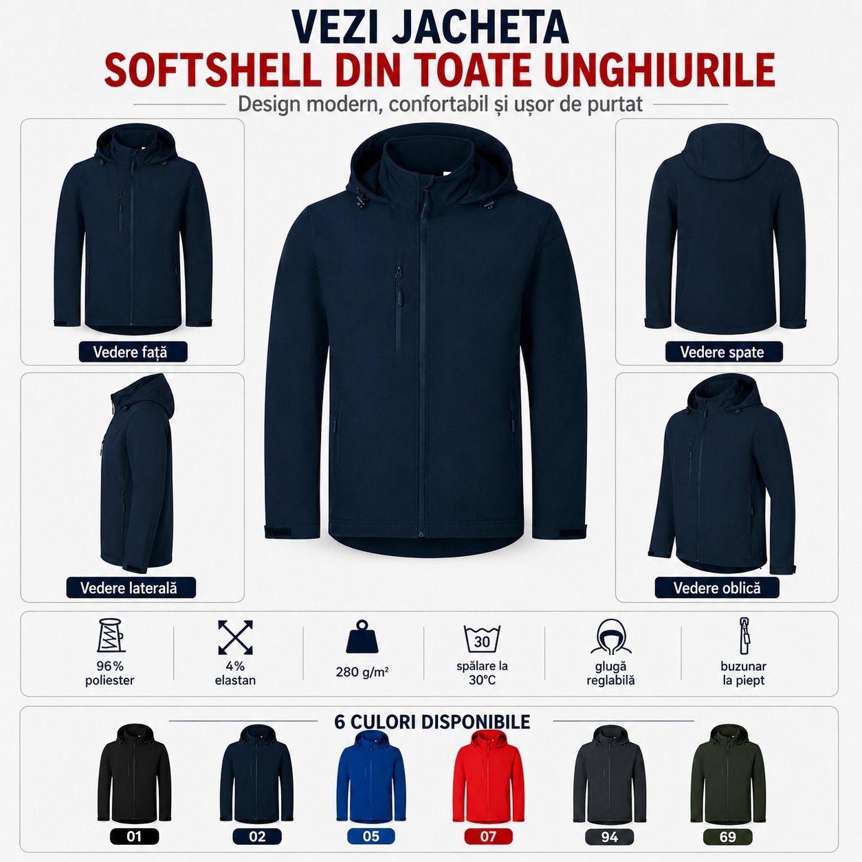 Geaca softshell barbati Trail 548 sase culori disponibile