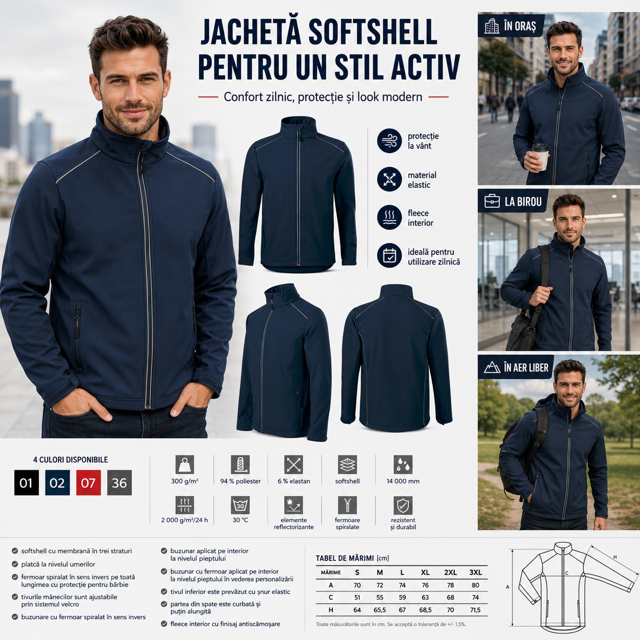 Valley 536 geaca softshell barbati pentru personalizare