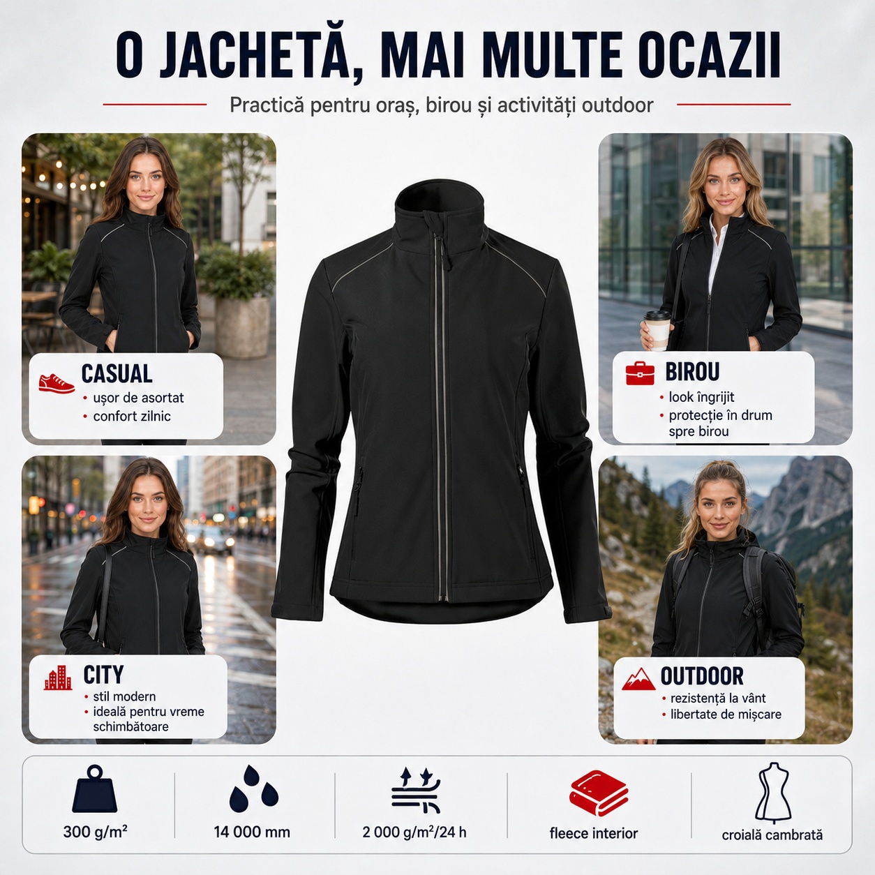 Utilizare zilnică geacă softshell damă Valley 537