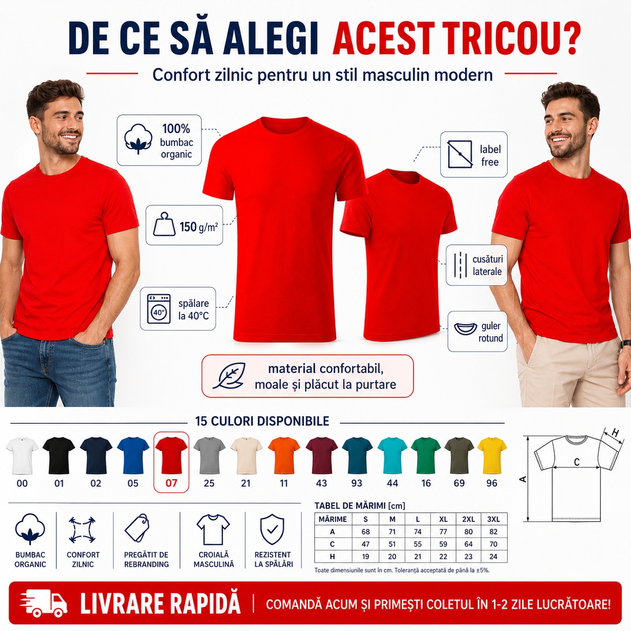 Beneficii Tricou Bărbați Malfini Gulf 822 De ce să alegi tricoul bărbați Malfini Gulf 822