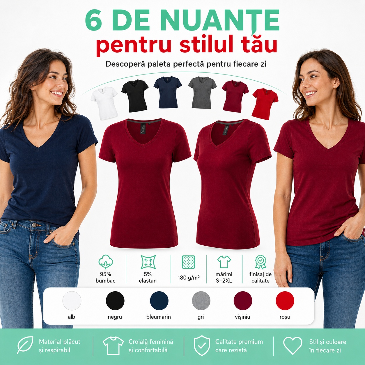 Tricou damă Malfini Premium - 6 nuanțe pentru stilul tău Tricou damă Malfini Premium în 6 culori, croială slim fit și material confortabil