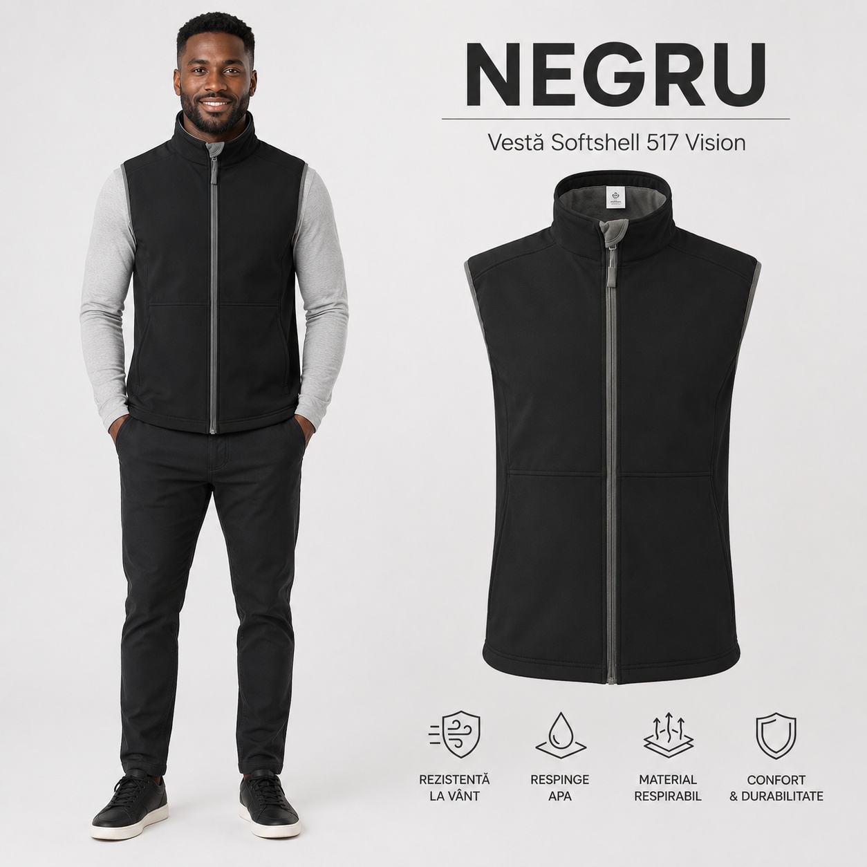 Vestă bărbați Vision 517 pentru birou oraș și outdoor