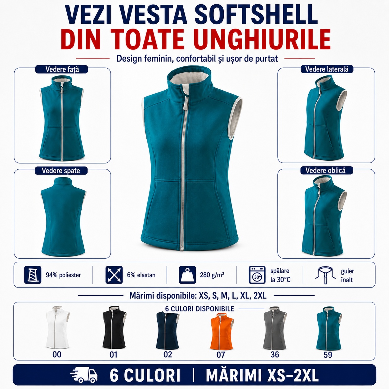 Vision 516 – vestă softshell versatilă pentru femei Vestă damă softshell Vision 516 purtată la birou în oraș și în călătorii