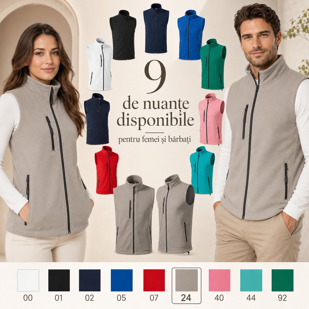 Vestă Polar Fleece unisex tip jachetă călduroasă Malfini Exit 525