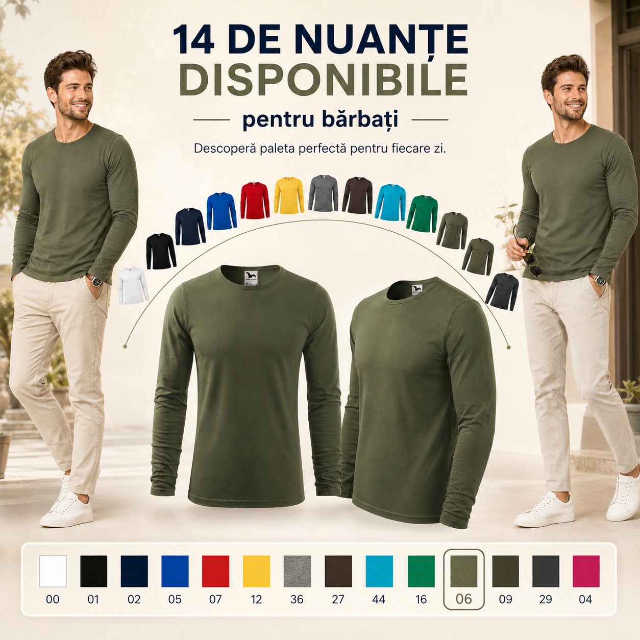 Bluză bărbați Malfini FIT-T LS 119 14 nuanțe disponibile pentru bărbați