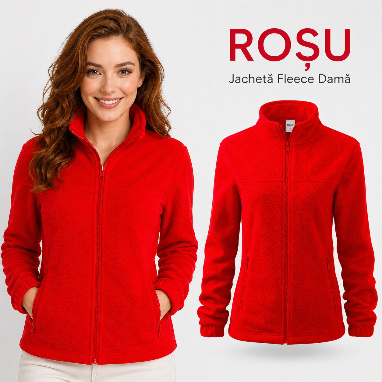 Bluza dama tip jacheta fleece imagine prezentare