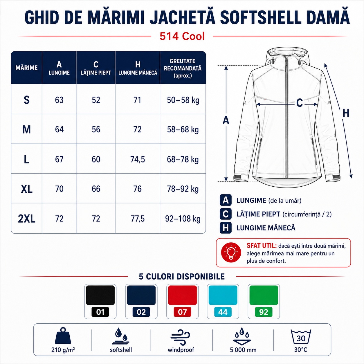 Geacă softshell damă Cool 514 pentru oraș plimbări outdoor și călătorii