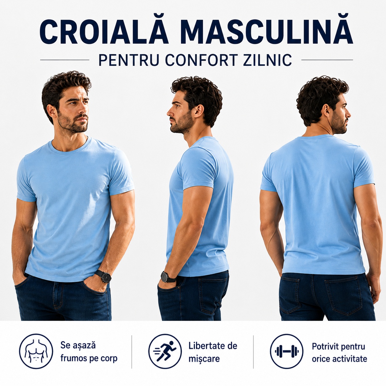 Croială masculină pentru confort zilnic