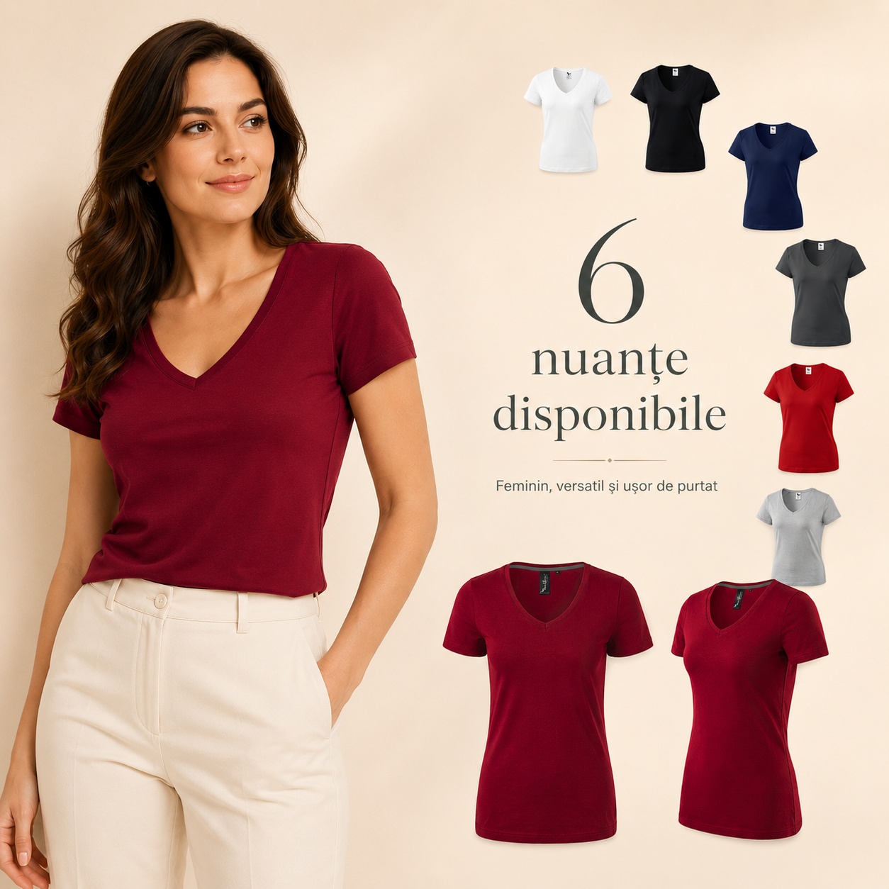 Tricou damă Malfini Premium Action V-Neck 701 - 6 culori disponibile Tricou damă Malfini Premium Action V-Neck 701 în 6 nuanțe disponibile